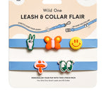 Wild One Groovy Small Flair Charms, a five-piece pack of silicone leash and collar charms on its card