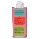 Woo World of Oils Organic Rosehip Oil pink can, side view showing the directions for use