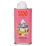 Woo World of Oils Organic Rosehip Oil in a pink tin can with a lighter-style cap, front view
