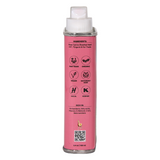 Woo World of Oils Organic Rosehip Oil pink can, side view showing the ingredients and certifications